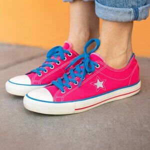 Converse One Star Hot Pink Canvas Low Tops